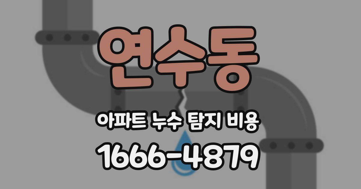 연수동 아파트 누수 탐지 비용
