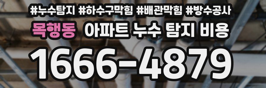 목행동 아파트 누수 탐지 비용