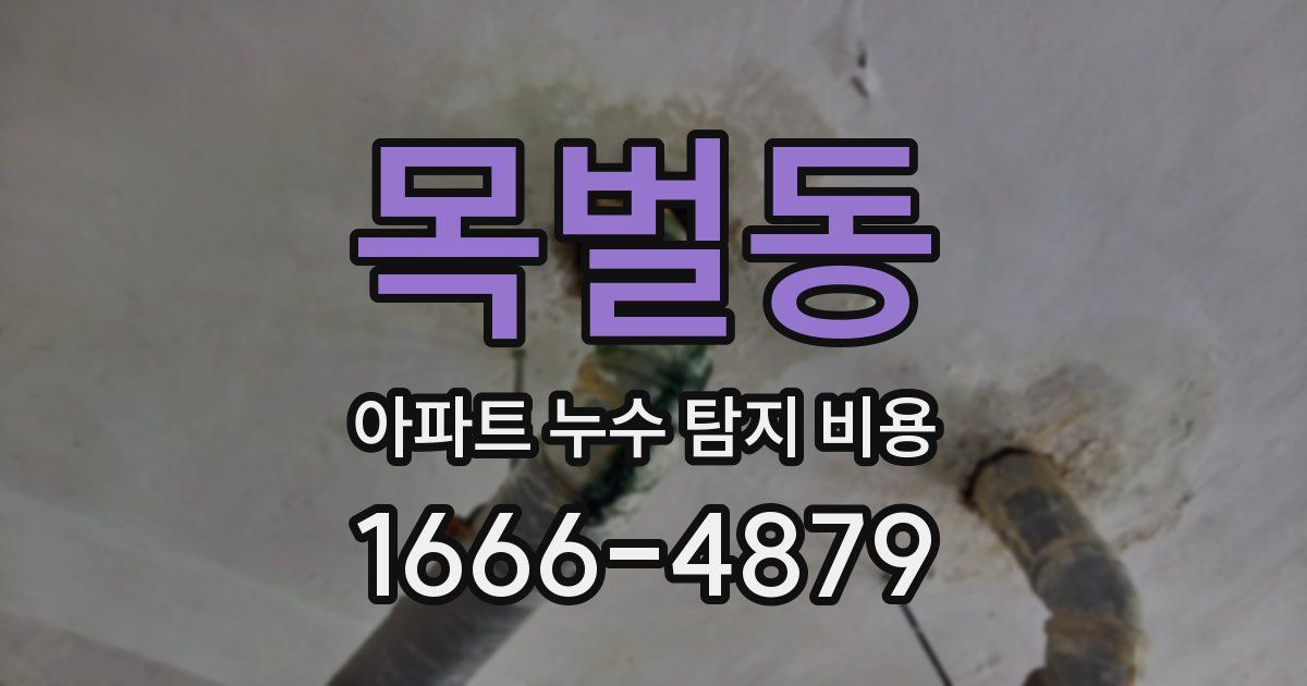 목벌동 아파트 누수 탐지 비용
