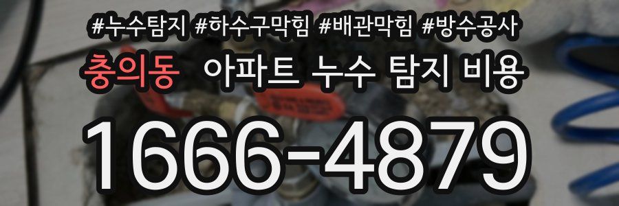 충의동 아파트 누수 탐지 비용