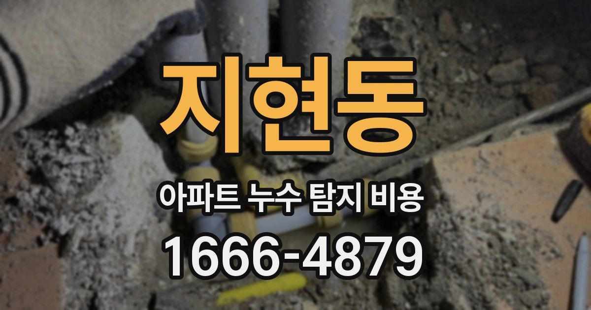 지현동 아파트 누수 탐지 비용