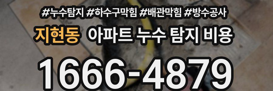 지현동 아파트 누수 탐지 비용