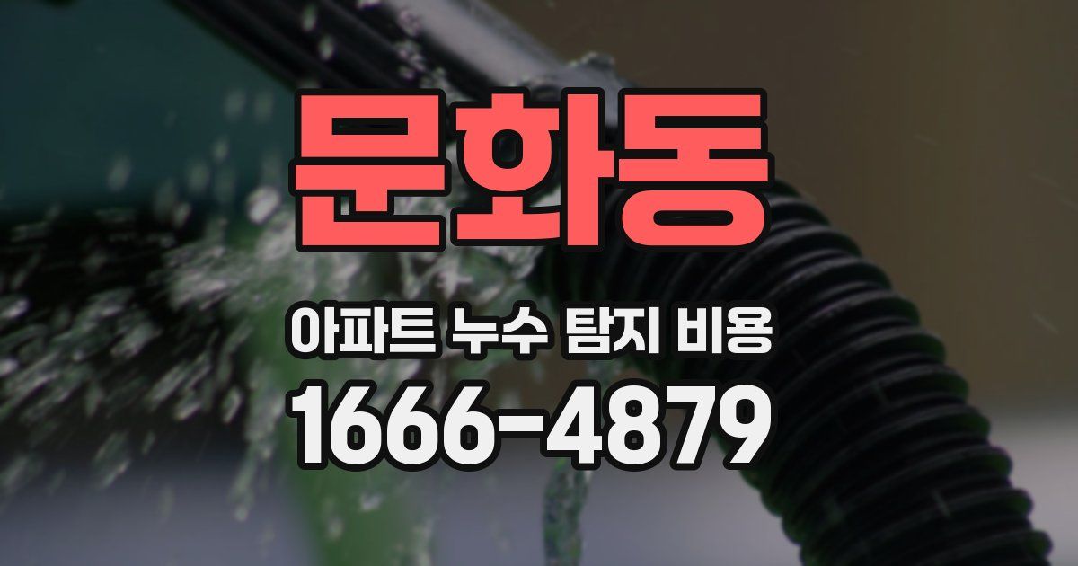 문화동 아파트 누수 탐지 비용