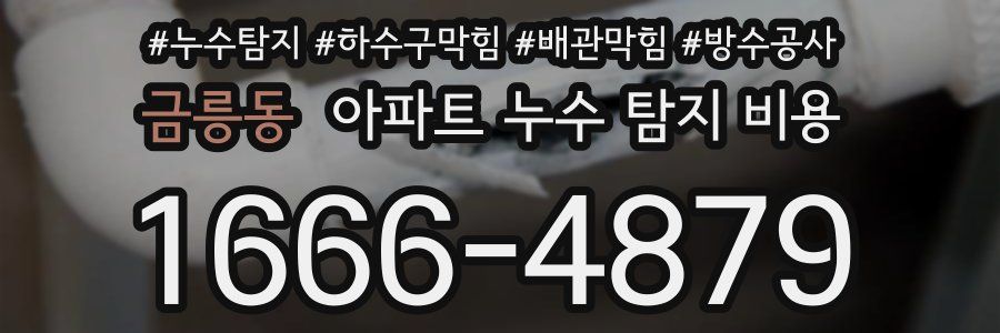 금릉동 아파트 누수 탐지 비용