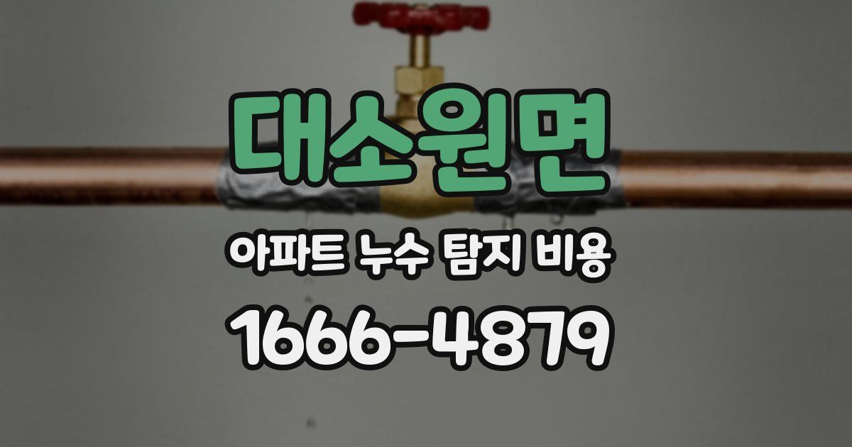 대소원면 아파트 누수 탐지 비용