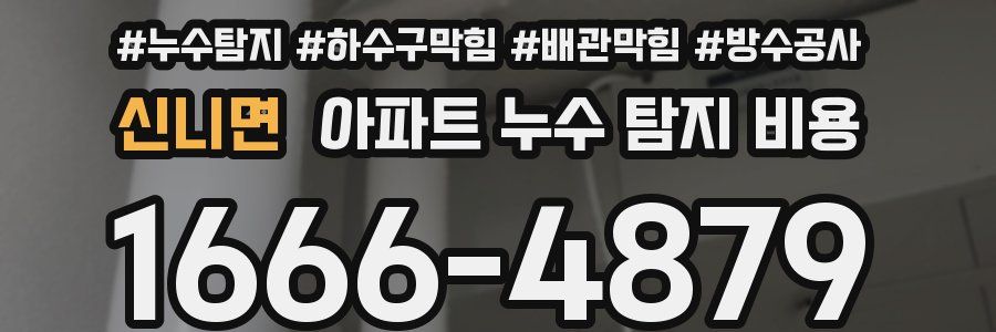 신니면 아파트 누수 탐지 비용