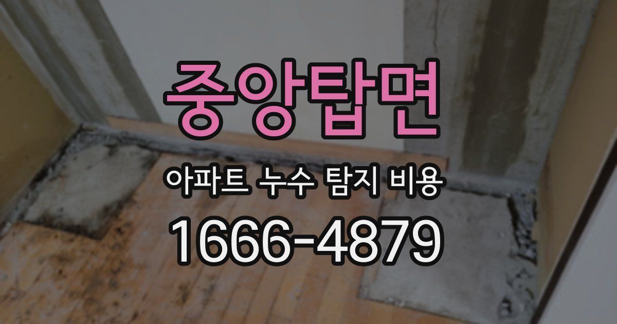 중앙탑면 아파트 누수 탐지 비용