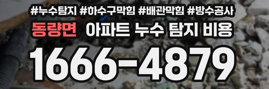 동량면 아파트 누수 탐지 비용