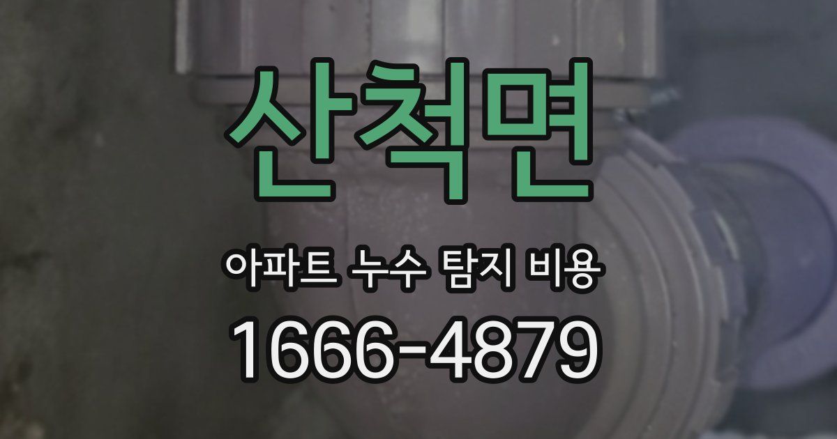 산척면 아파트 누수 탐지 비용