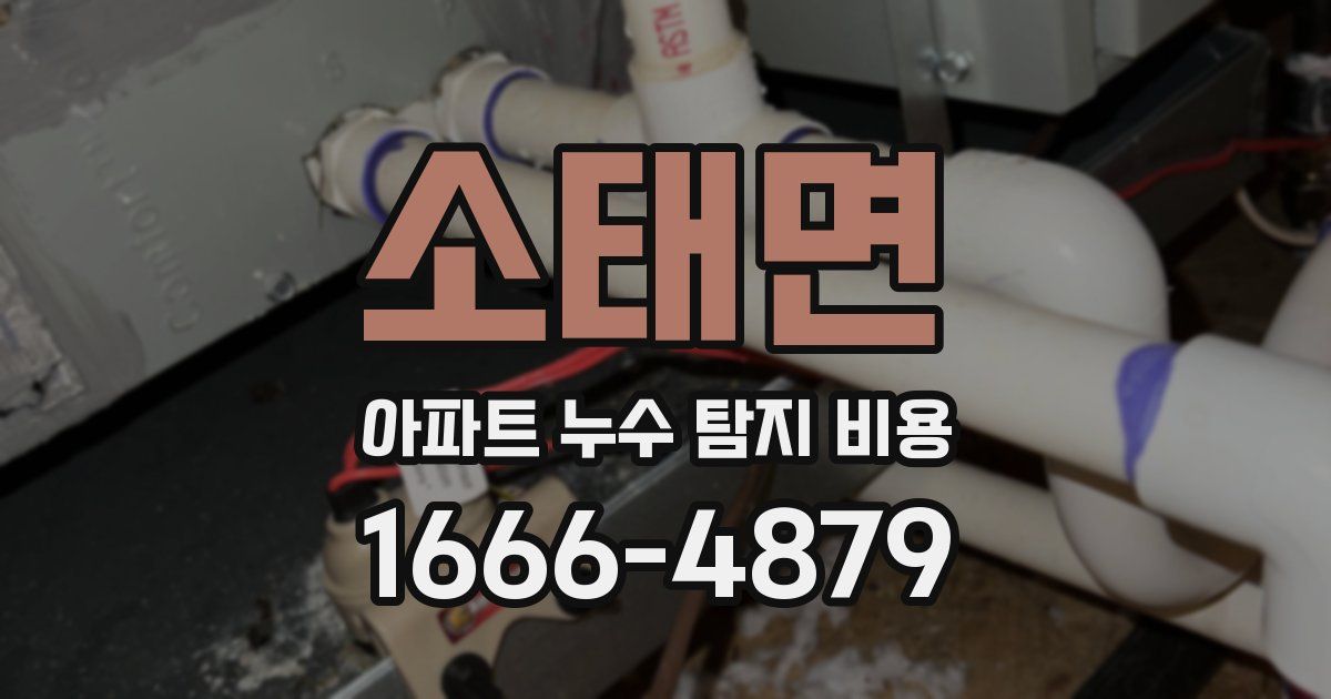 소태면 아파트 누수 탐지 비용