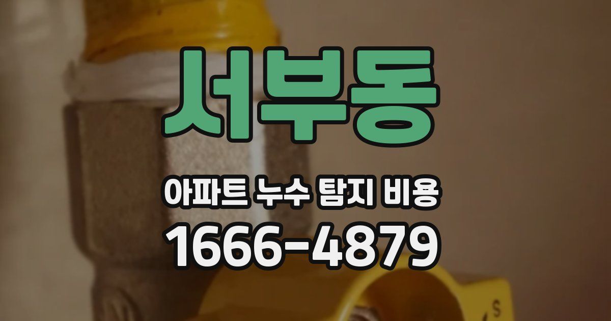 서부동 아파트 누수 탐지 비용