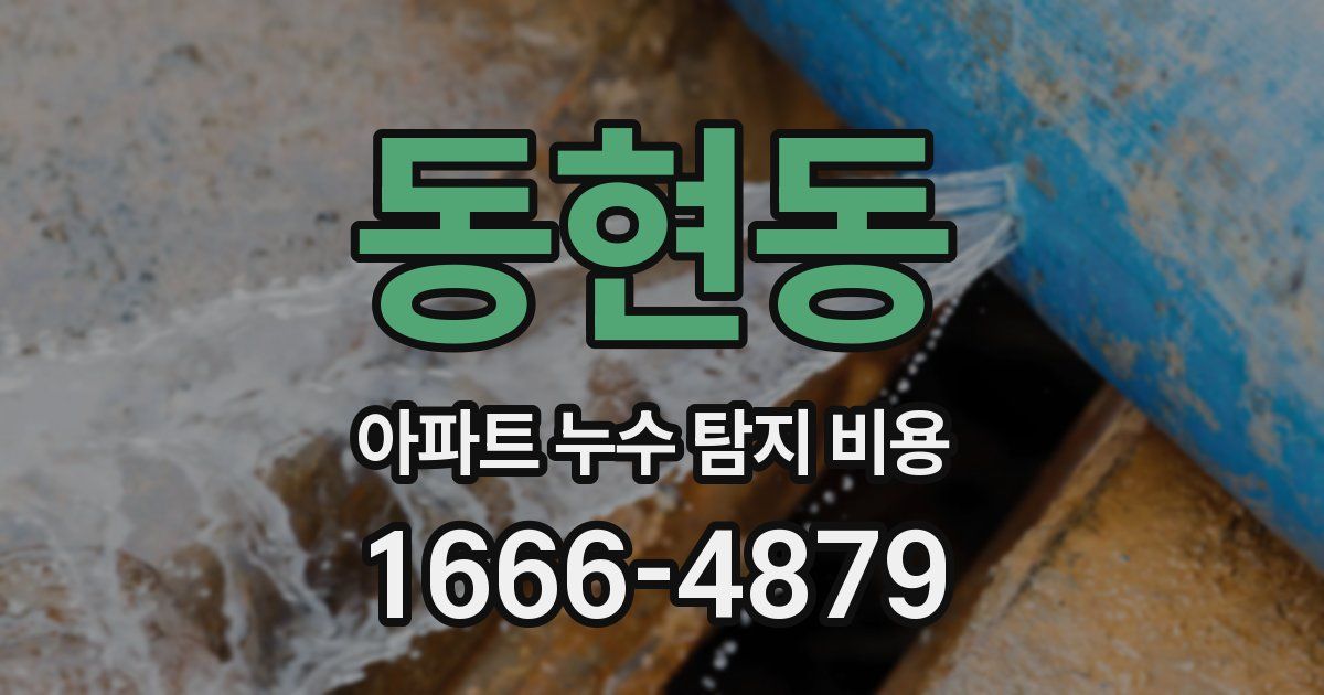 동현동 아파트 누수 탐지 비용