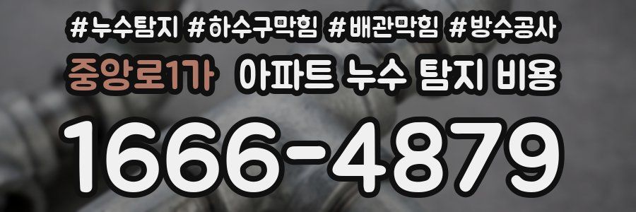 중앙로1가 아파트 누수 탐지 비용