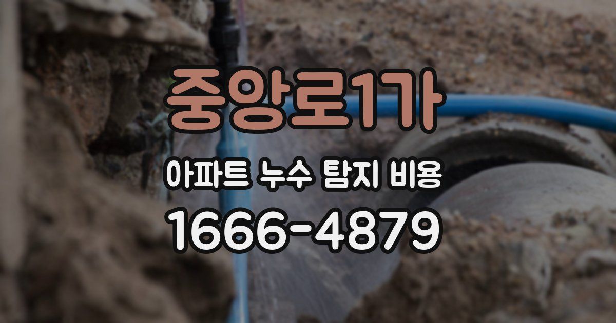 중앙로1가 아파트 누수 탐지 비용