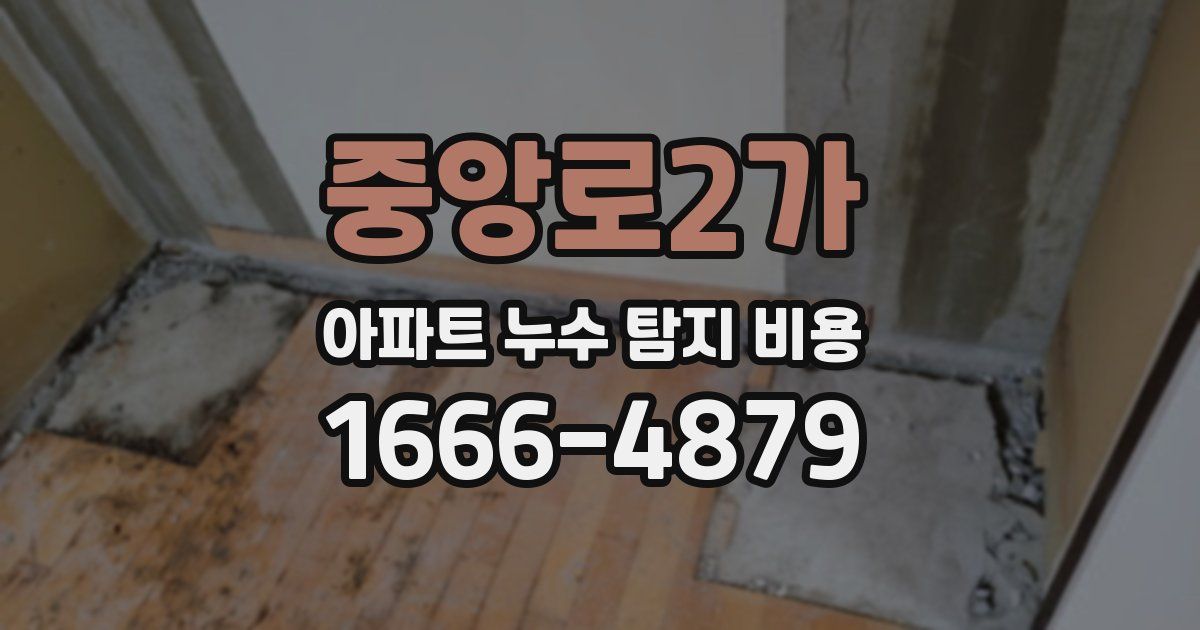 중앙로2가 아파트 누수 탐지 비용