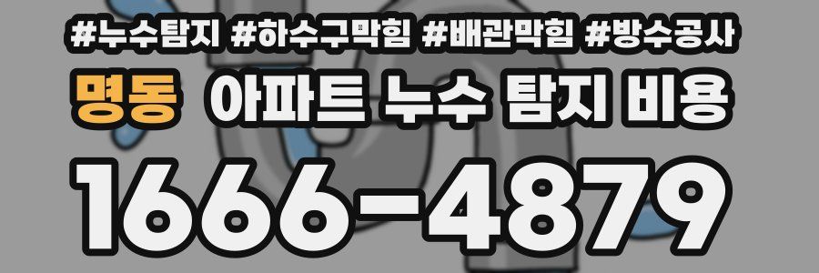 명동 아파트 누수 탐지 비용