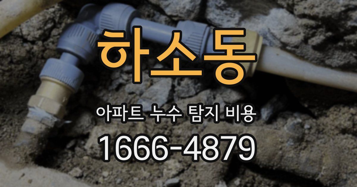 하소동 아파트 누수 탐지 비용