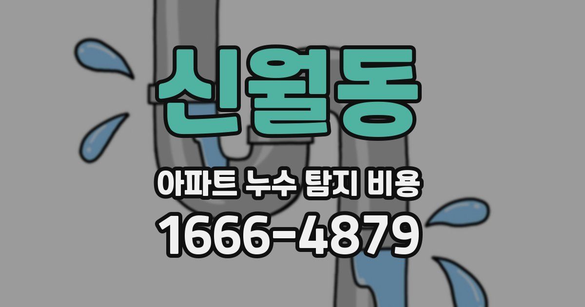 신월동 아파트 누수 탐지 비용