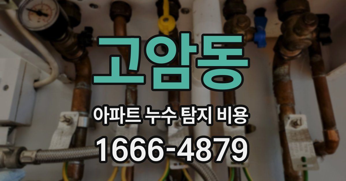 고암동 아파트 누수 탐지 비용