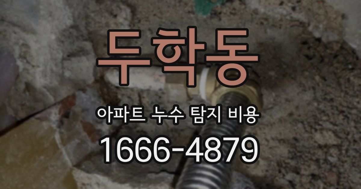 두학동 아파트 누수 탐지 비용