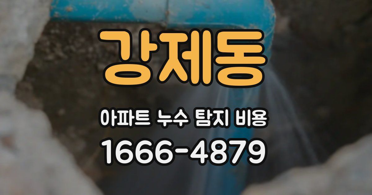 강제동 아파트 누수 탐지 비용