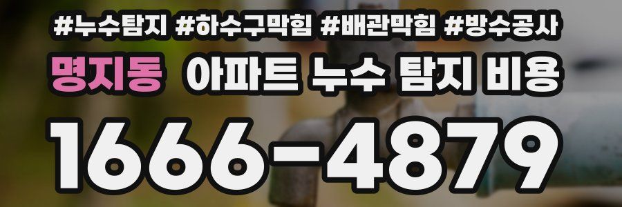 명지동 아파트 누수 탐지 비용