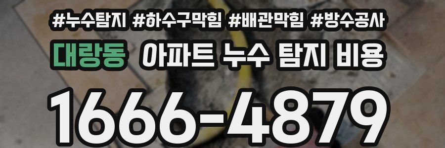 대랑동 아파트 누수 탐지 비용