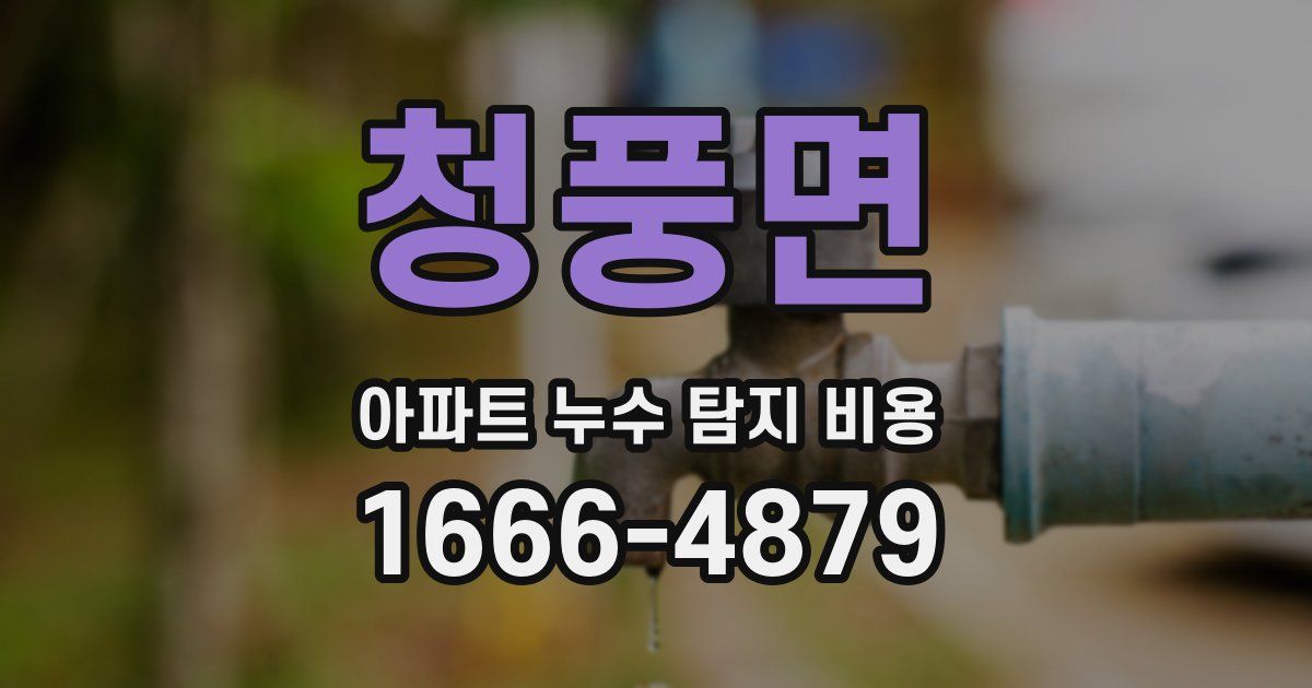 청풍면 아파트 누수 탐지 비용