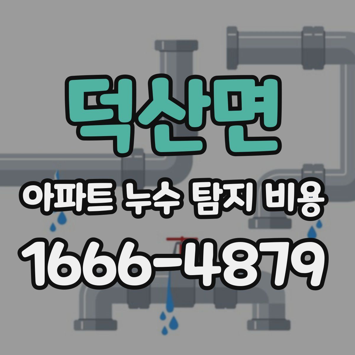덕산면 아파트 누수 탐지 비용