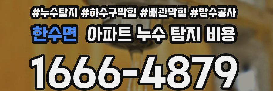 한수면 아파트 누수 탐지 비용