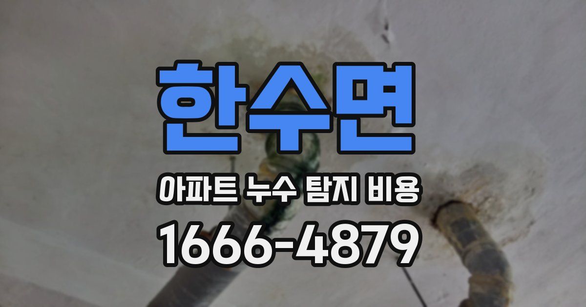 한수면 아파트 누수 탐지 비용