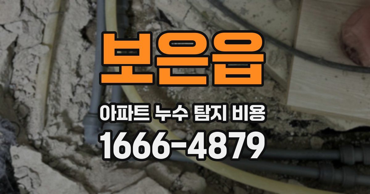 보은읍 아파트 누수 탐지 비용
