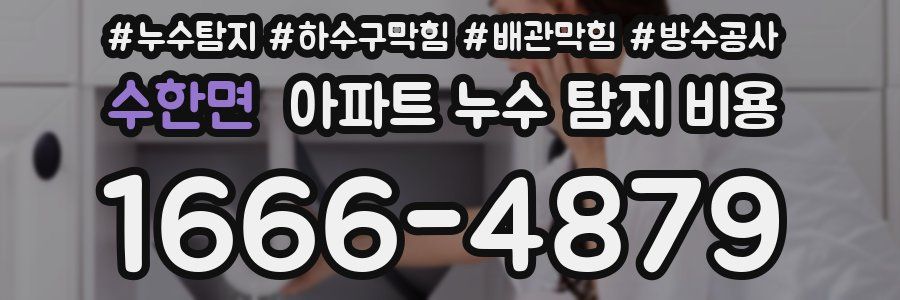 수한면 아파트 누수 탐지 비용