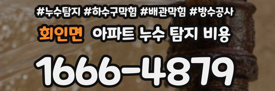 회인면 아파트 누수 탐지 비용