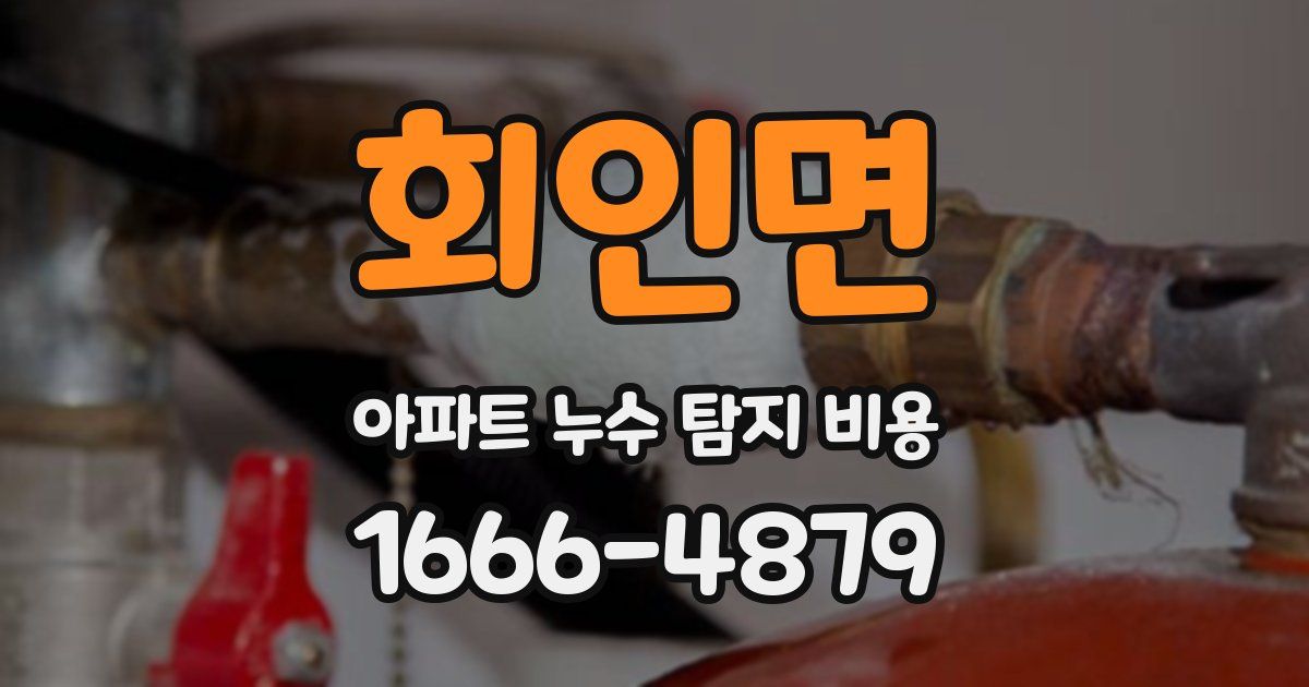 회인면 아파트 누수 탐지 비용