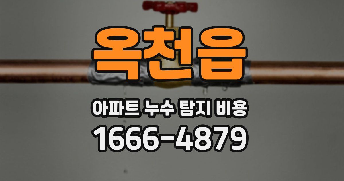 옥천읍 아파트 누수 탐지 비용