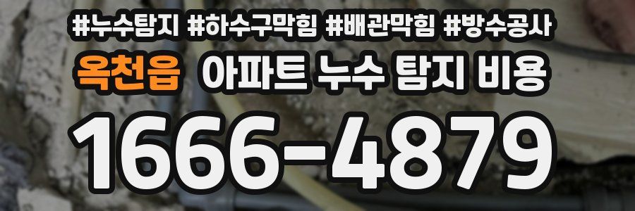 옥천읍 아파트 누수 탐지 비용