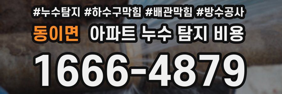 동이면 아파트 누수 탐지 비용