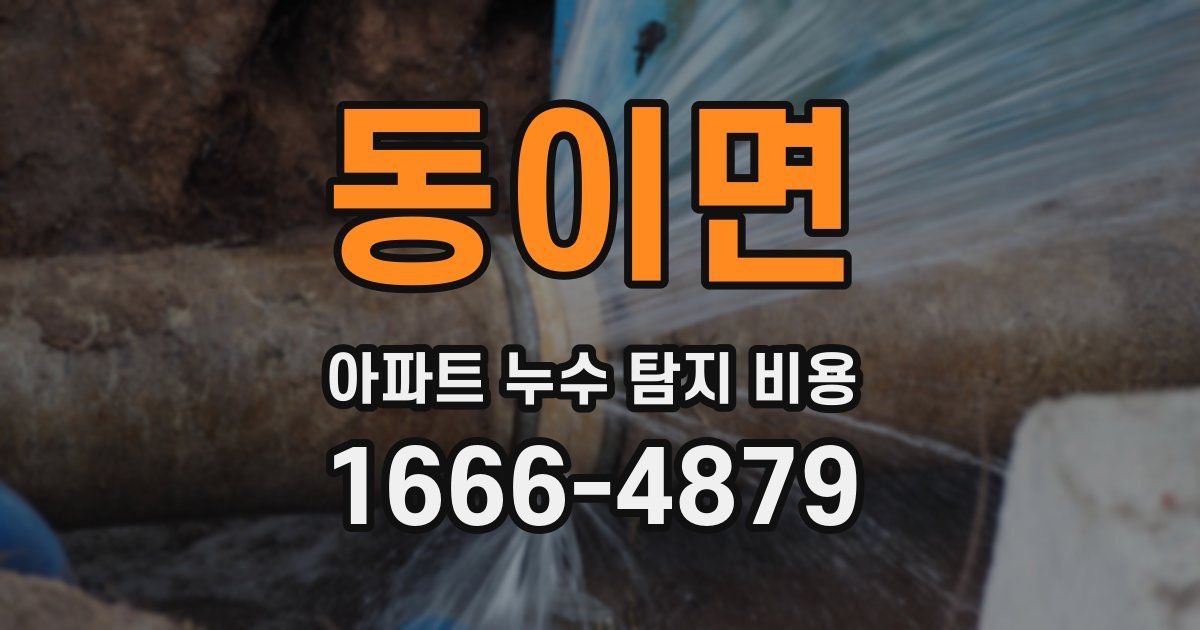동이면 아파트 누수 탐지 비용