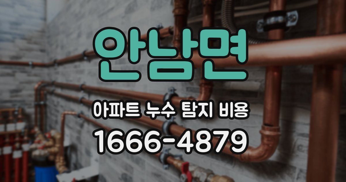 안남면 아파트 누수 탐지 비용