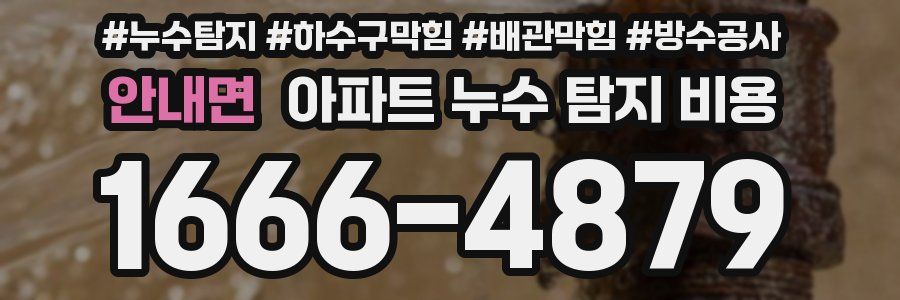 안내면 아파트 누수 탐지 비용