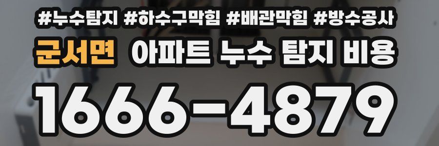 군서면 아파트 누수 탐지 비용