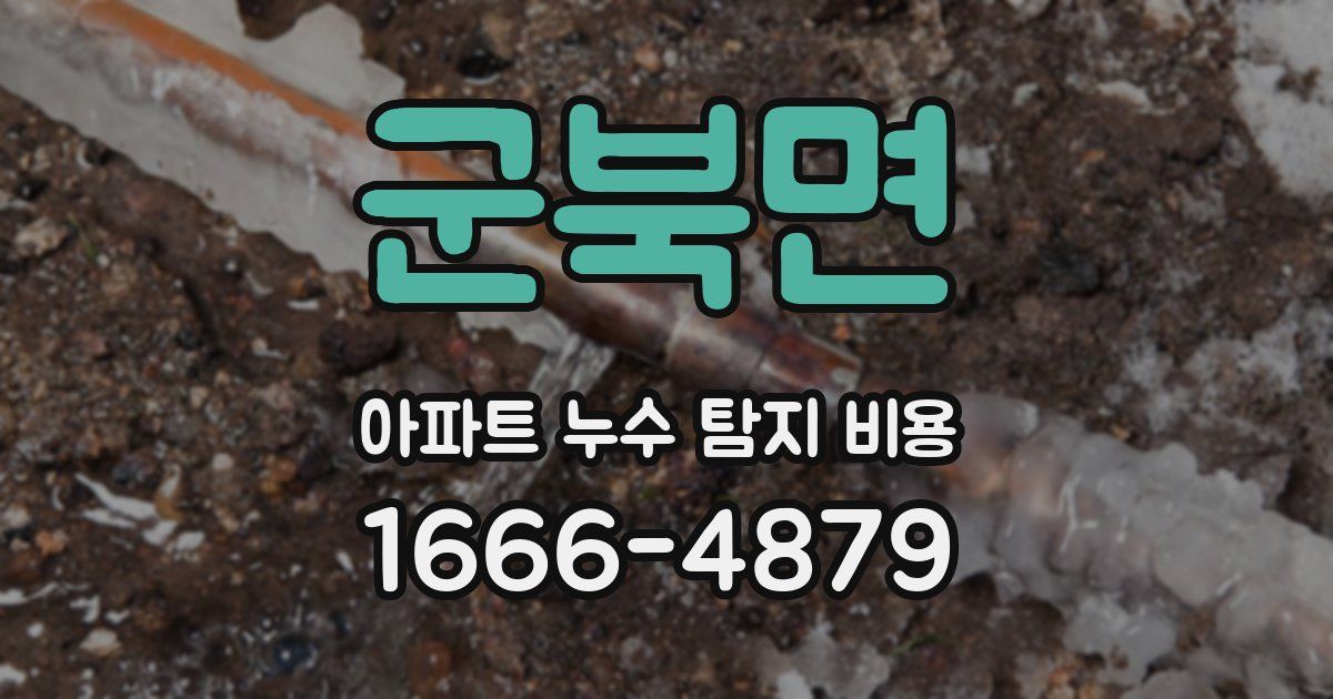 군북면 아파트 누수 탐지 비용