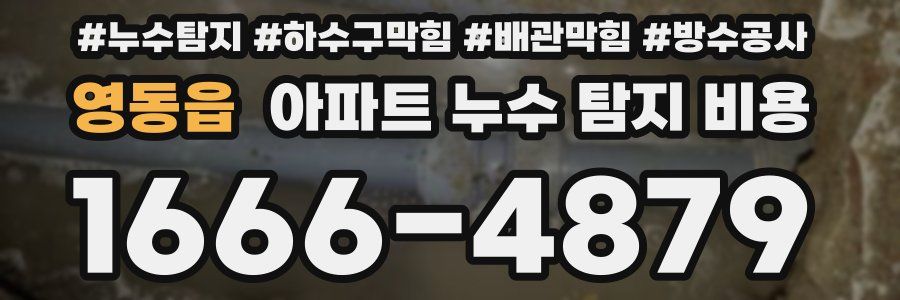 영동읍 아파트 누수 탐지 비용