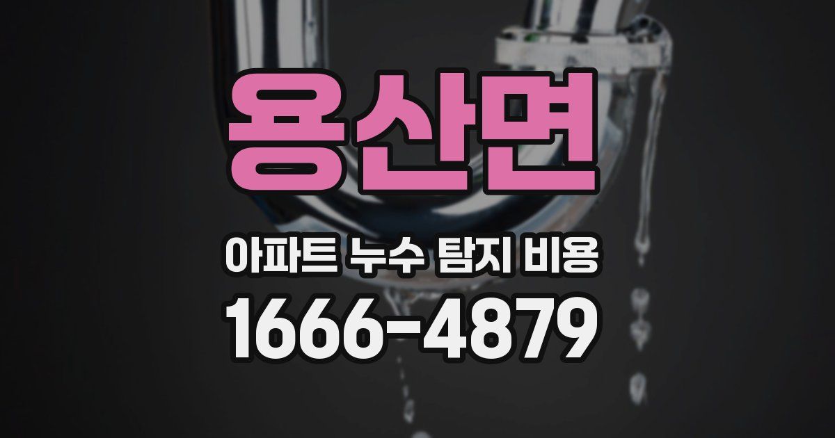 용산면 아파트 누수 탐지 비용