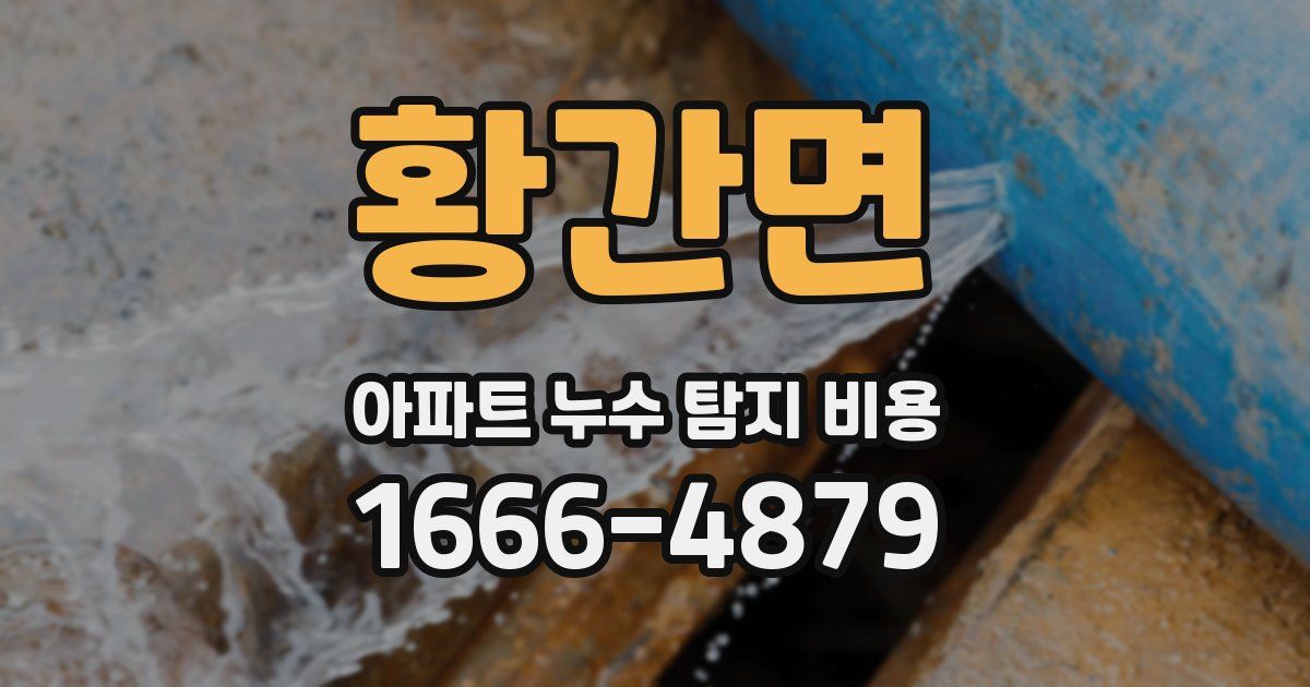 황간면 아파트 누수 탐지 비용