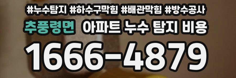 추풍령면 아파트 누수 탐지 비용
