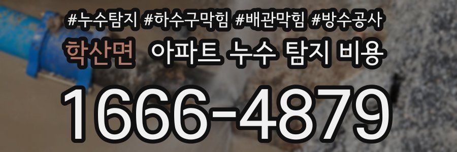 학산면 아파트 누수 탐지 비용