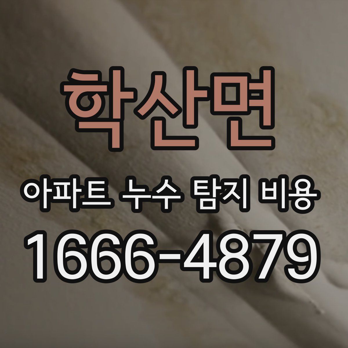 학산면 아파트 누수 탐지 비용