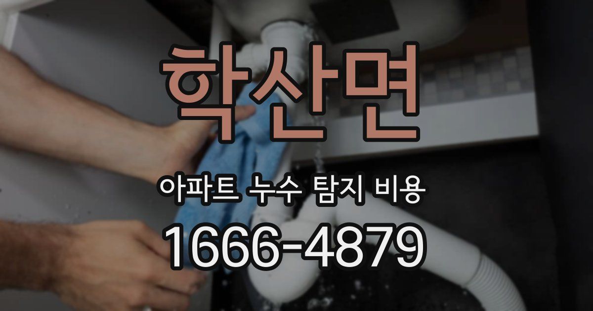 학산면 아파트 누수 탐지 비용